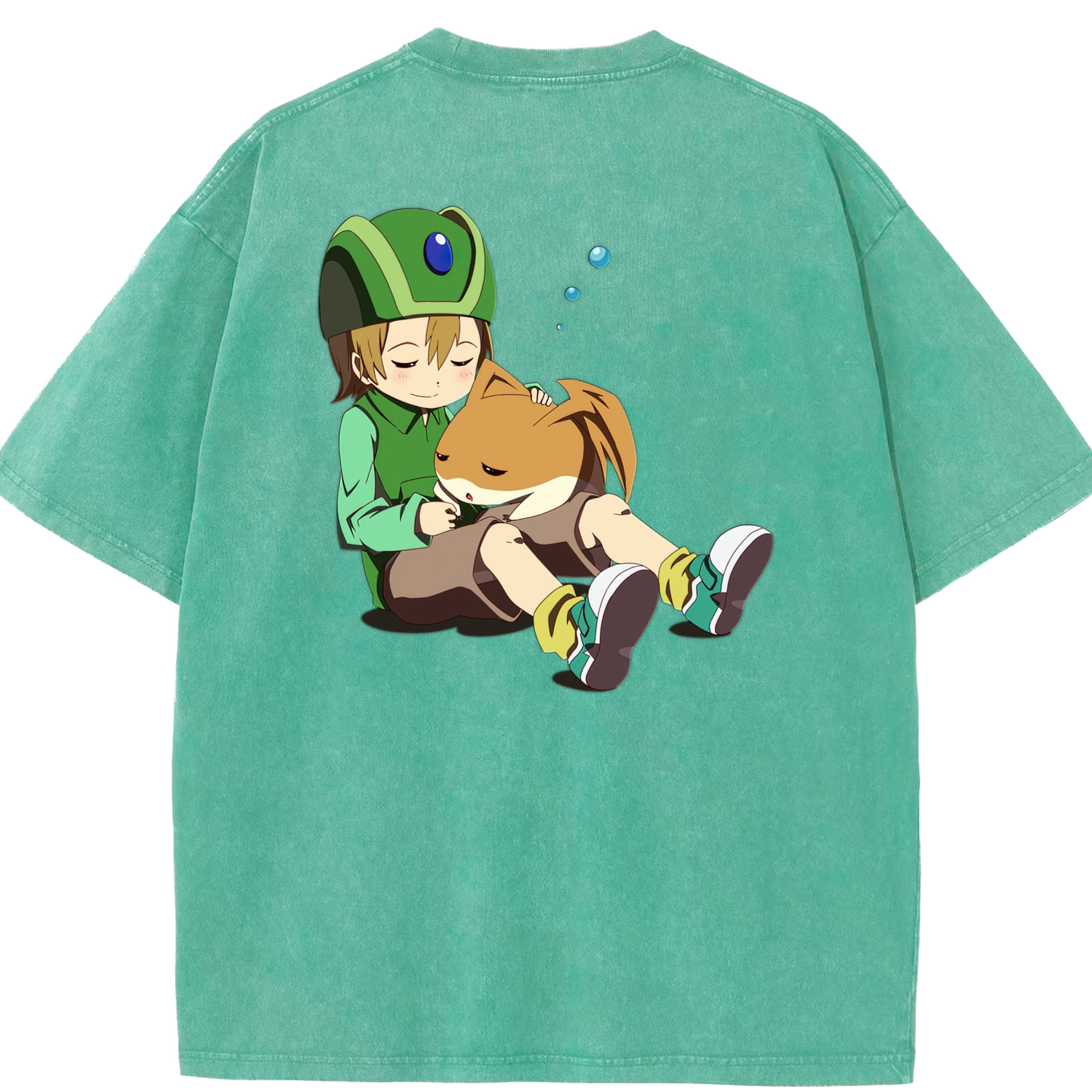 （画像用） Digimon デジタルモンスター/デジモン 綿100% ヴィンテージ風 半袖Tシャツ（背面プリント）